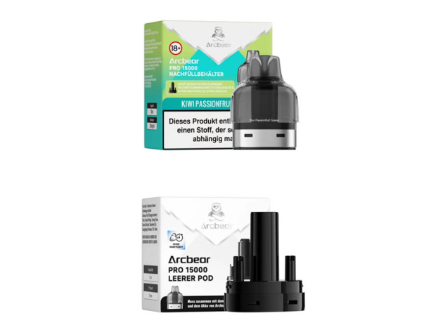 Arcbear Pro 15000 - Pod-Set 5er + Leerpod - (20mg) Kiwi Passionfruit Guava