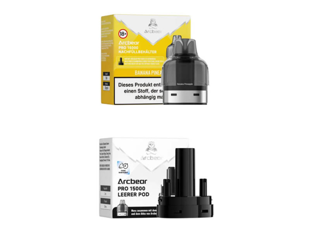 Arcbear Pro 15000 - Pod-Set 5er + Leerpod - (20mg) Banana Pineapple