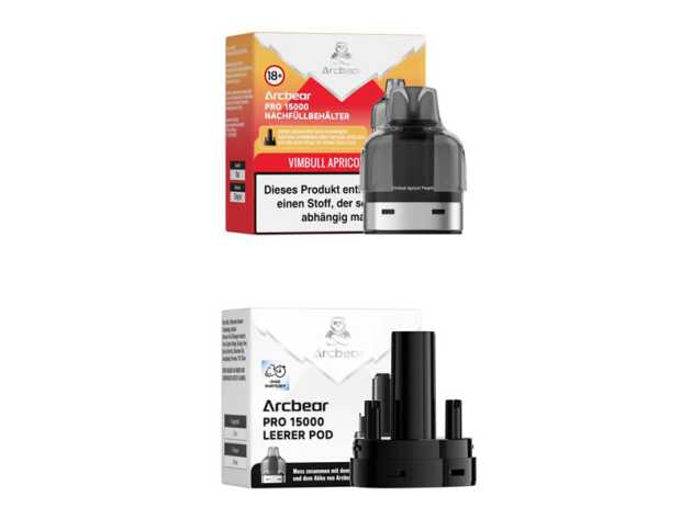 Arcbear Pro 15000 - Pod-Set 5er + Leerpod - (20mg) Vimbull Apricot Peach