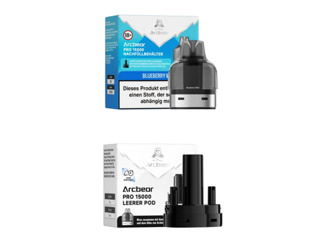 Arcbear Pro 15000 - Pod-Set 5er + Leerpod - (20mg) Blueberry Mint