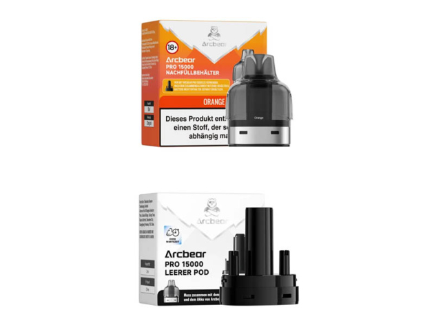 Arcbear Pro 15000 - Pod-Set 5er + Leerpod - (20mg) Orange