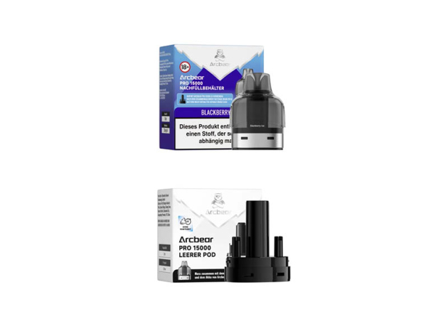 Arcbear Pro 15000 - Pod-Set 5er + Leerpod - (20mg) Blackberry Ice