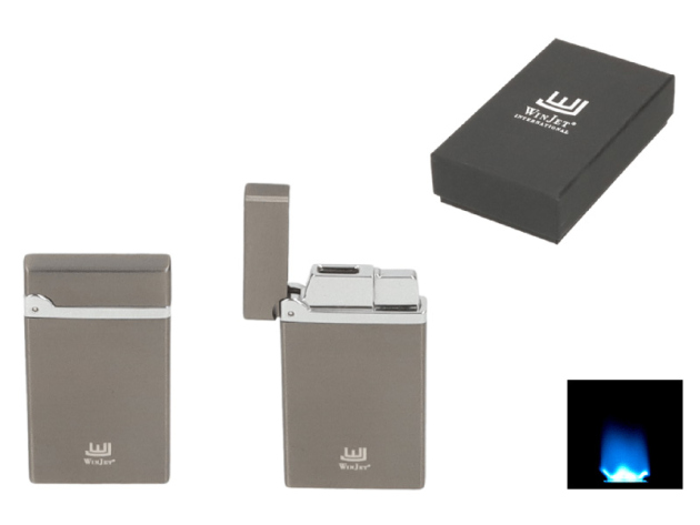 Sturmfeuerzeug "Capri Slim" Anthrazit-Silber, Flat-Flame