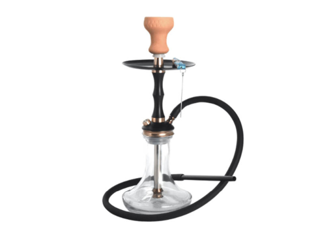 Shisha "Super Heroes", transparent/schwarz-kupferfb., 46 cm, 1 Schlauch