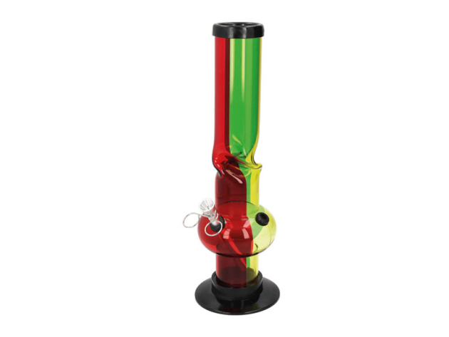 Acrylbong "Boss" bunt Jamaica, Höhe 32cm, Metallchillum