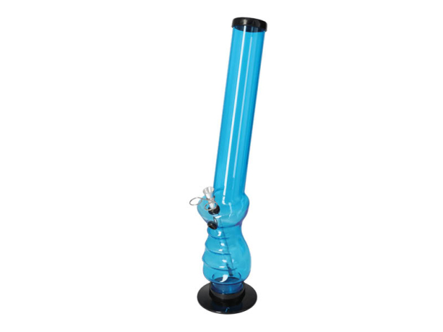 Acrylbong "Boss" blau, Höhe 45cm, Metallchillum