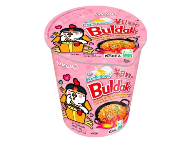 Samyang Buldak - Carbonara Hot Chicken Flavor Ramen Cups - 80g - 6er Display