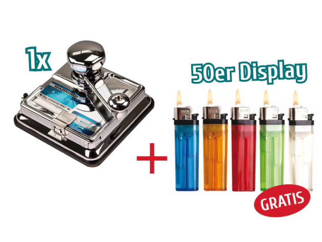 1x OCB MikrOmatic Duo Hebelstopfer + Reibradfeuerz. "Einfarbig-Transparent" 50er GRATIS