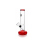 Glasbong m. Mundstück u. Fuß in rot, m. Hanfblatt-Motiv, 17cm