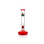 Glasbong m. Mundstück u. Fuß in rot, m. Hanfblatt-Motiv, 17cm