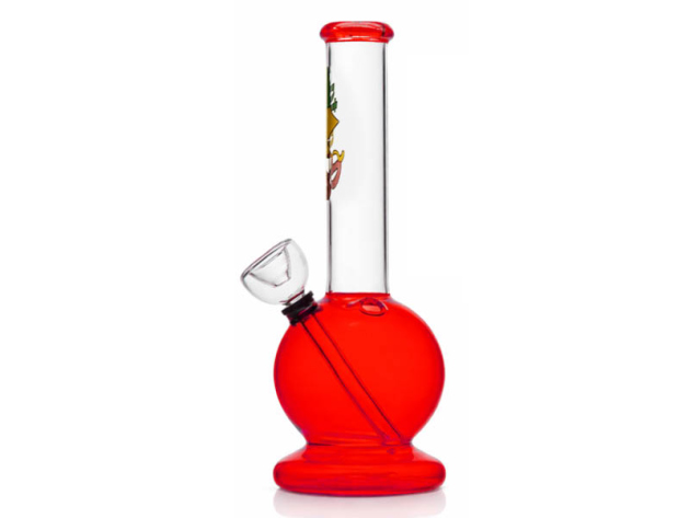 Glasbong "Rasta" Rot, 20cm