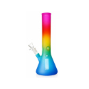 Glasbong Beaker, mit Chillum und Eis, Beleucht. Rastafrb....