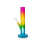 Glasbong Zyl. Form, mit Chillum und Eis, Beleucht. Rastafrb. 32cm