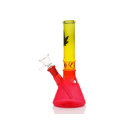 Glasbong "Rastafarben mit Blattlogo" m. 2...