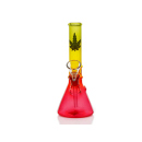 Glasbong "Rastafarben mit Blattlogo" m. 2...