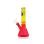 Glasbong "Rastafarben mit Blattlogo" m. 2 Ringen und Eis, 20cm