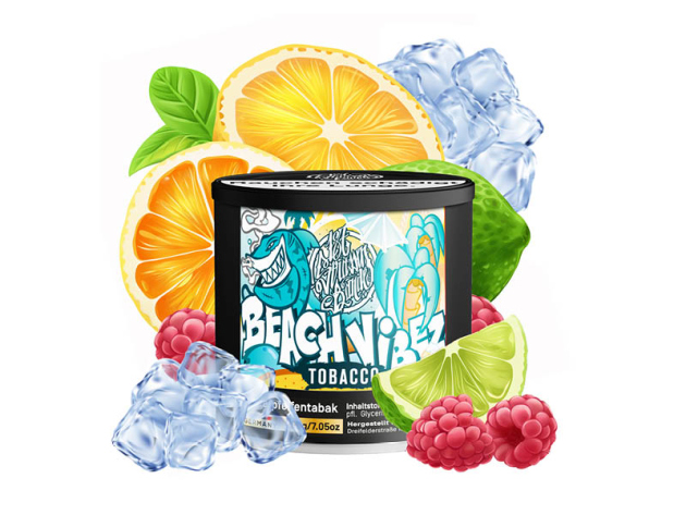 187tobacco - Beach Vibez (Himbeere, Limette, Minze, Orange) - 200g (29,90 Euro)