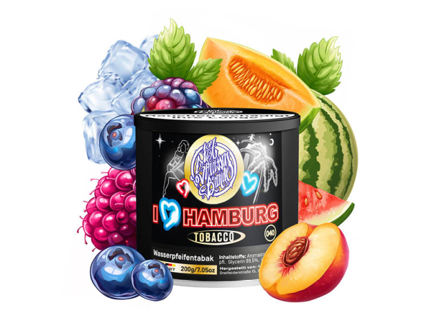 187tobacco - I love Hamburg (Beerenmix, Honigmel., Waldb., Wasserm.) - 200g (29,90 Euro)