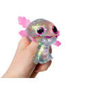 Squeeze Axolotl "Glitzer"  transparent 11 x 10 cm; 12er Display