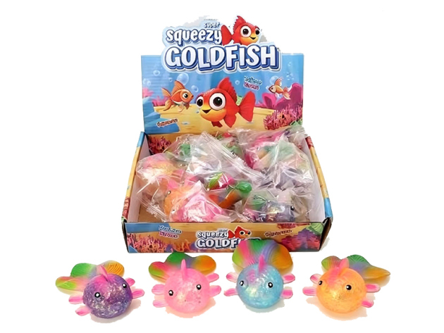 Squeeze Fish "Glitzer"; 10 x 7 cm; 4-fach sort.; 12er Display