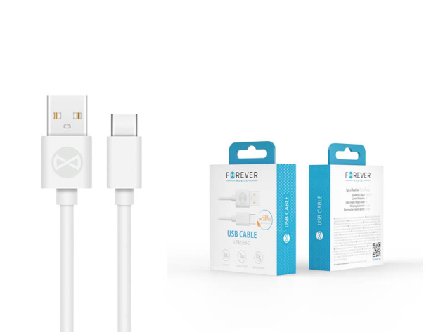 Forever Ladekabel 10W, USB auf USB-C, 1m, weiß