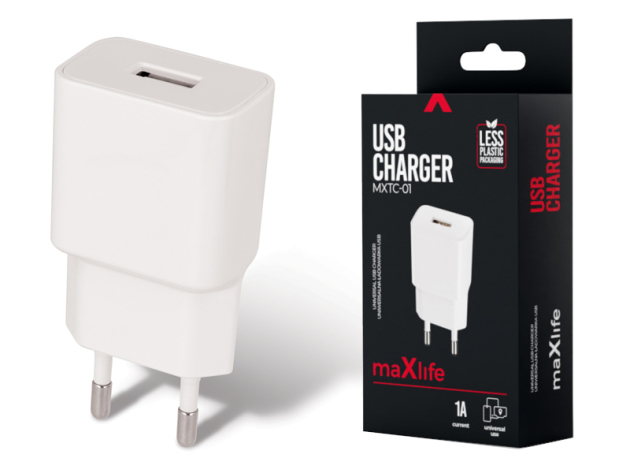 Maxlife - MXTC-01 Netzstecker - 1x USB - weiß