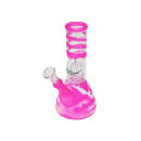 Glasbong "Pastell"; 3-fach sort.; Ø 4 cm; Höhe 20 cm, Chillum & Perkolator