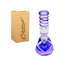 Glasbong "Pastell"; 3-fach sort.; Ø 4 cm; Höhe 20 cm, Chillum & Perkolator