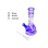 Glasbong "Pastell"; 3-fach sort.; Ø 4 cm; Höhe 20 cm, Chillum & Perkolator