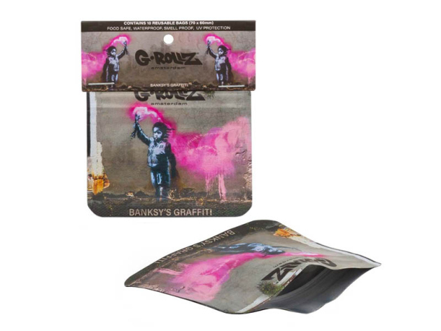 G-ROLLZ Banksys Graffiti "Torchboy" Geruchsdichter Beutel (10er Pack)