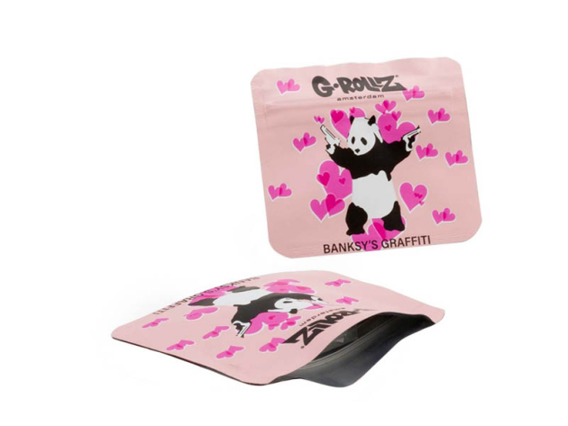 G-ROLLZ Banksys Graffiti "Panda Gunnin" Geruchsdichter Beutel (50er Pack)