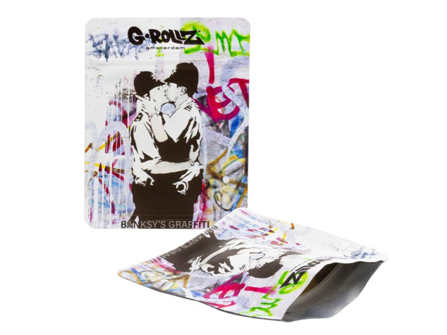 G-ROLLZ Banksys Graffiti "Cop on Cop" Geruchsdichter Beutel (50er Pack)