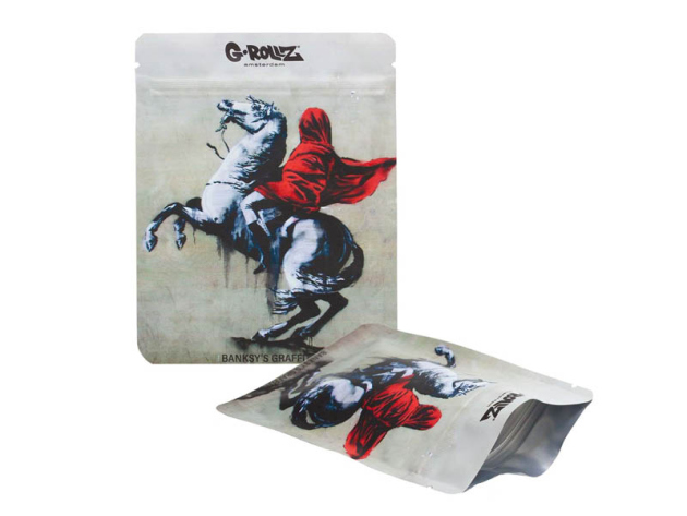 G-ROLLZ Banksys Graffiti "Blind Bonaparte" Geruchsdichter Beutel (50er Pack)