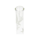 Glasbong "Leaf", transp.; straight; Ø 3,2 cm; H: 26 cm; Schliff 14,5 mm