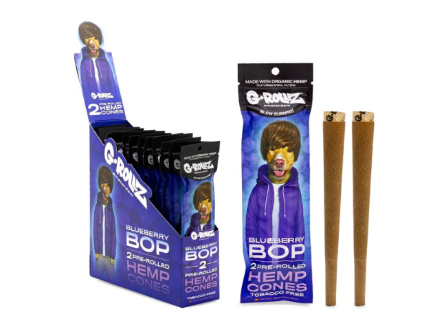 G-ROLLZ 2x "Blueberry Pop" Pre-Rolled Hemp Cones, 12er Display