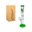 Glasbong "Pilz"; 3-fach sort.; Ø 4 cm; Höhe 30 cm, Chillum & Diffusor
