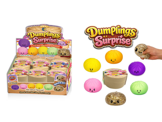 Dumplings Surprise Squishy XXL, 8,5cm, 12er Display