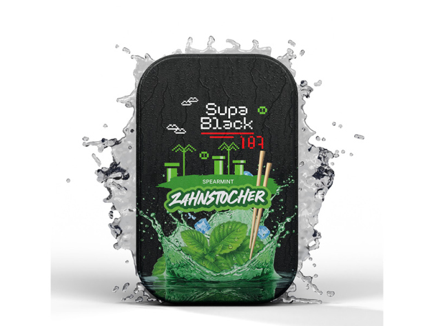 187 Zahnstocher - Supa Black (Spearmint) 100er Dose