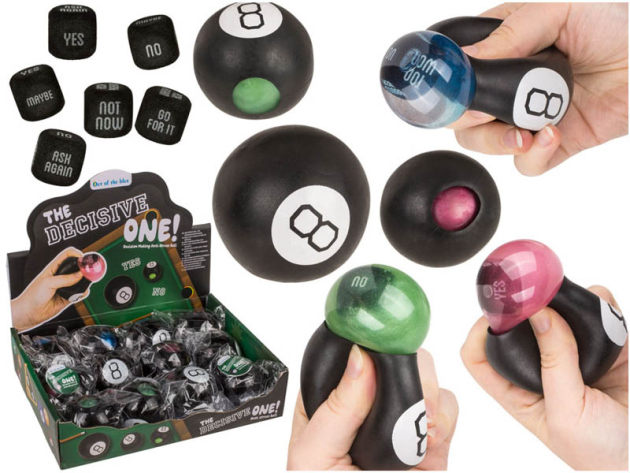 Entscheidungs-Squeezeball "Billiardkugel", 6,3 cm, 12er Display