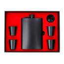 Flachmann "Black Edition" mit 4 Becher; 8 OZ...