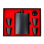 Flachmann "Black Edition" mit 4 Becher; 8 OZ (240 ml) im Geschenkkarton