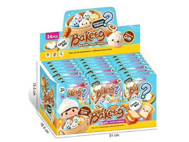 Bakery Squishy Schlüsselanhänger, 4-6cm, Überraschungstüte, 24er Display