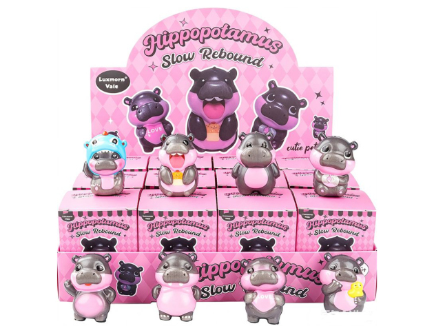 Hippopotamus Squishy, 5cm, 12er Display