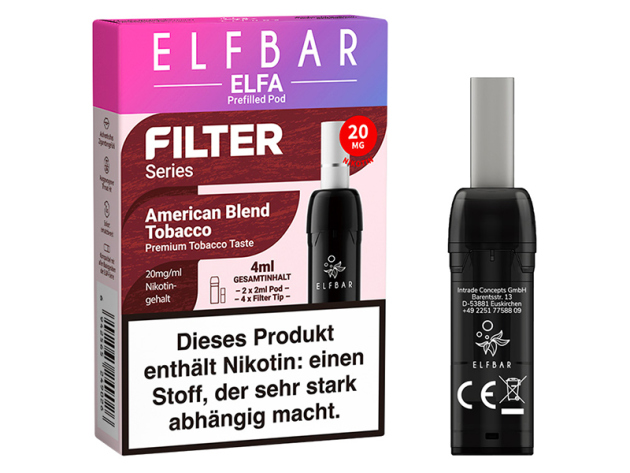 ELFBAR ELFA Filter Series - America Blend Tobacco - 20mg - 2er Pack