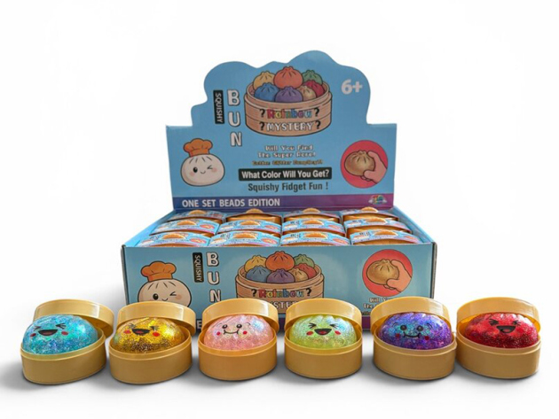 Squishy Dumpling "Glow in the Dark";  6-fach sort.; 5,5cm, 24er Display