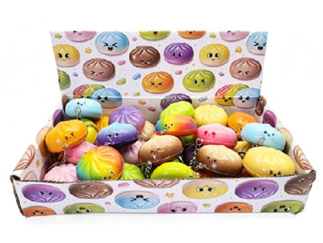 Squishy Dumpling Glücks-Anhänger Squishy, 5cm, 24er Display