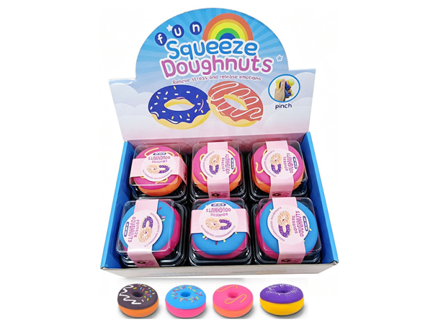 Squishy "Donuts", 4-fach sort. 12er Display