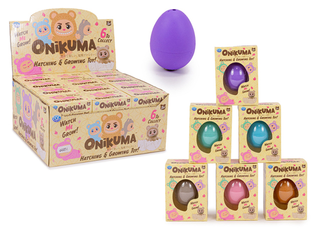 Wachsendes Ei "Onikuma"; 6 cm; 6-fach sort.12er Display