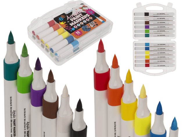 Acrylmalstifte; 14cm, 12-fach sort.; 12er Pack