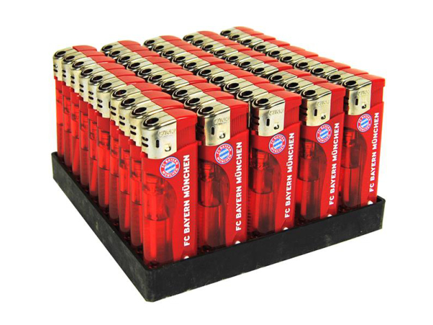 Electric Lighters "FC Bayern München" with LED Red 50p
